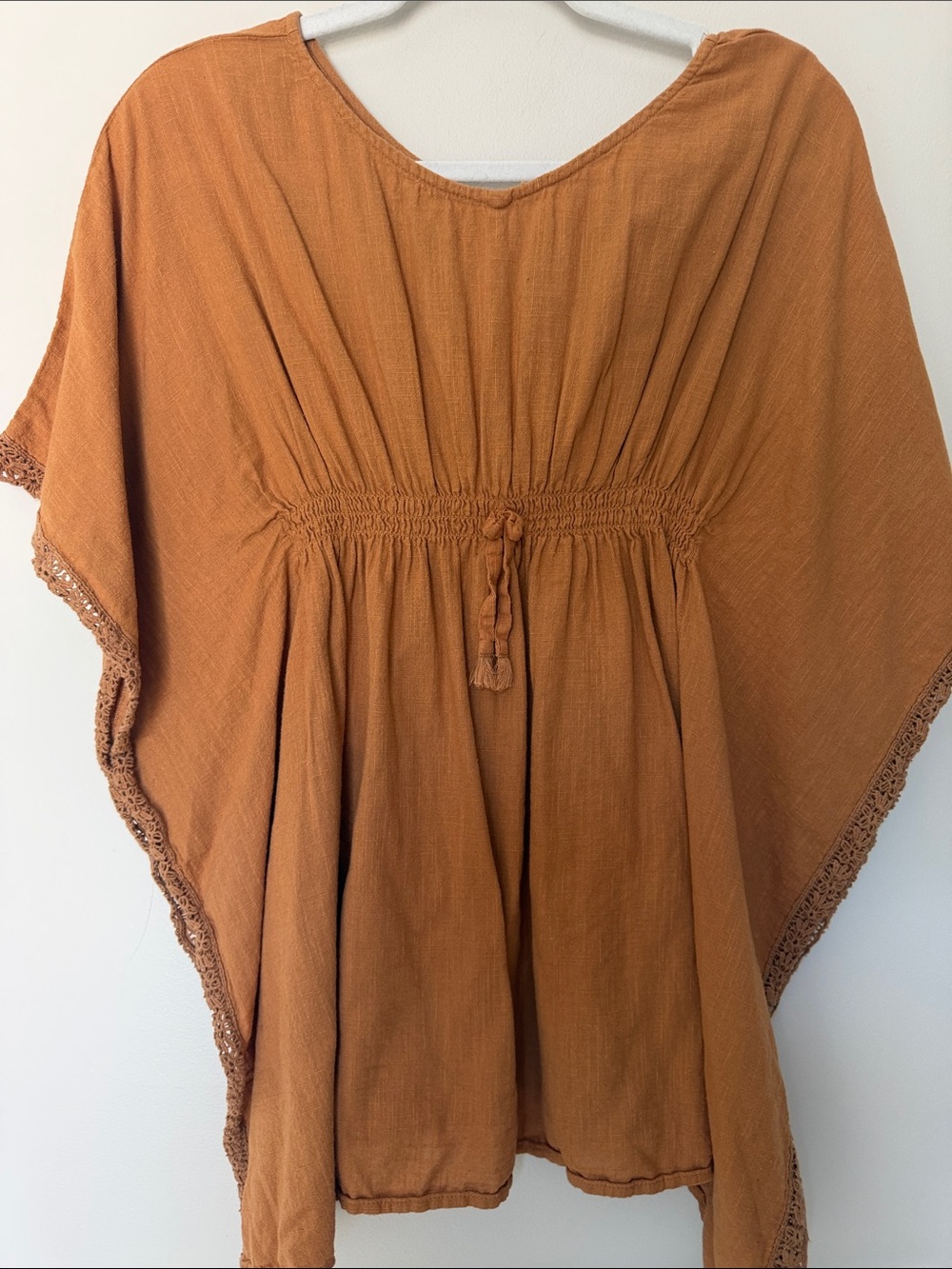 Zara Burnt Orange Drawstring Waist Tunic - Picture 3 of 6